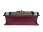 Macken Small Crimson House Check Leather Crossbody Bag