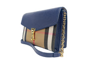 Macken Small Regency Blue House Check Leather Crossbody Bag