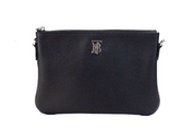 Peyton Monogram Black Leather Pouch Crossbody Bag Purse