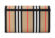 Hannah Icon Stripe Archive Black E-Canvas Leather Wallet Crossbody Bag