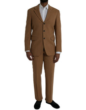 Brown Cashmere 2 Piece Single Breasted Suit