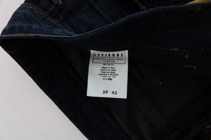 Blaue Jeans aus Baumwoll-Denim mit normaler Passform