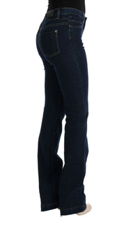 Chic Flared Cotton Jeans in Blue