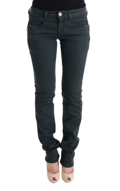 Graue Superslim-Denim-Jeans aus Baumwolle