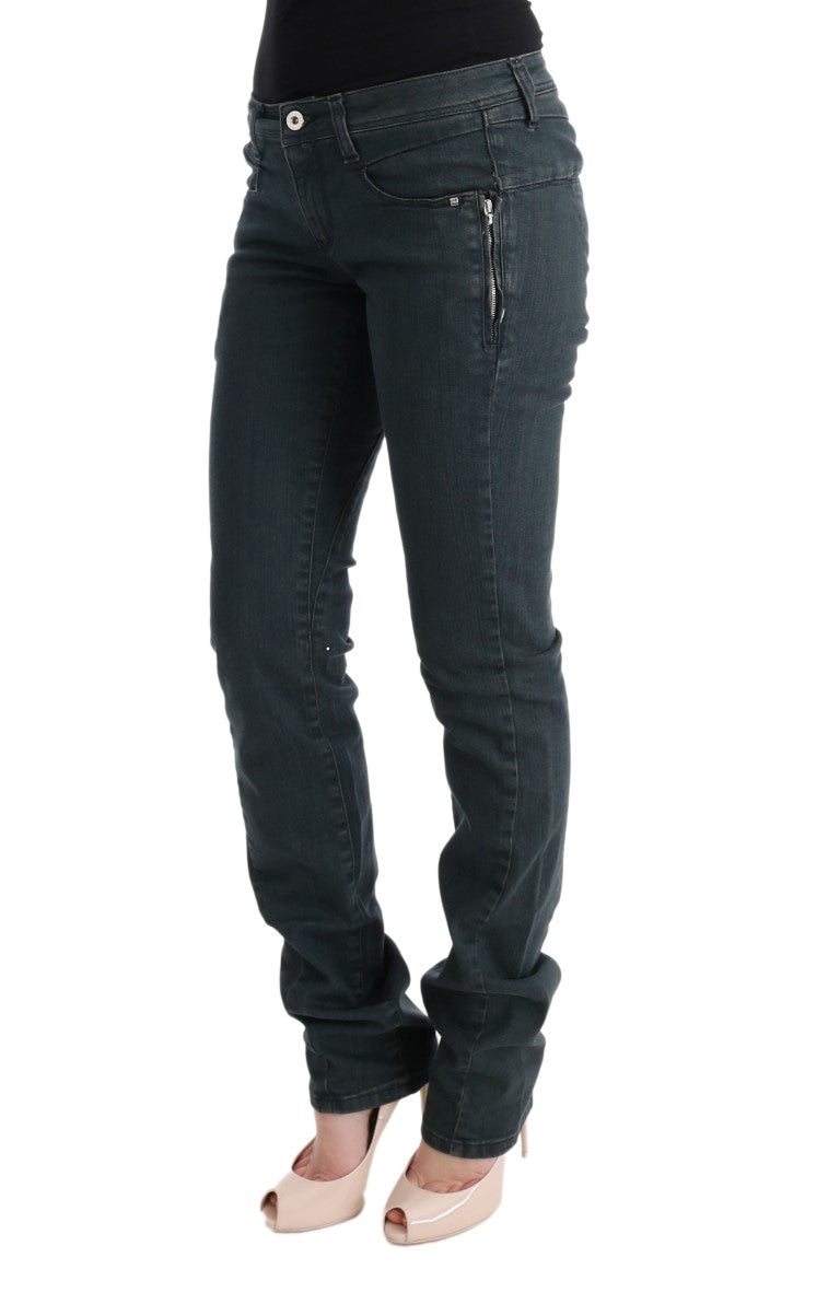 Graue Superslim-Denim-Jeans aus Baumwolle