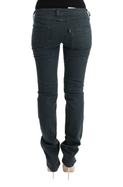 Graue Superslim-Denim-Jeans aus Baumwolle