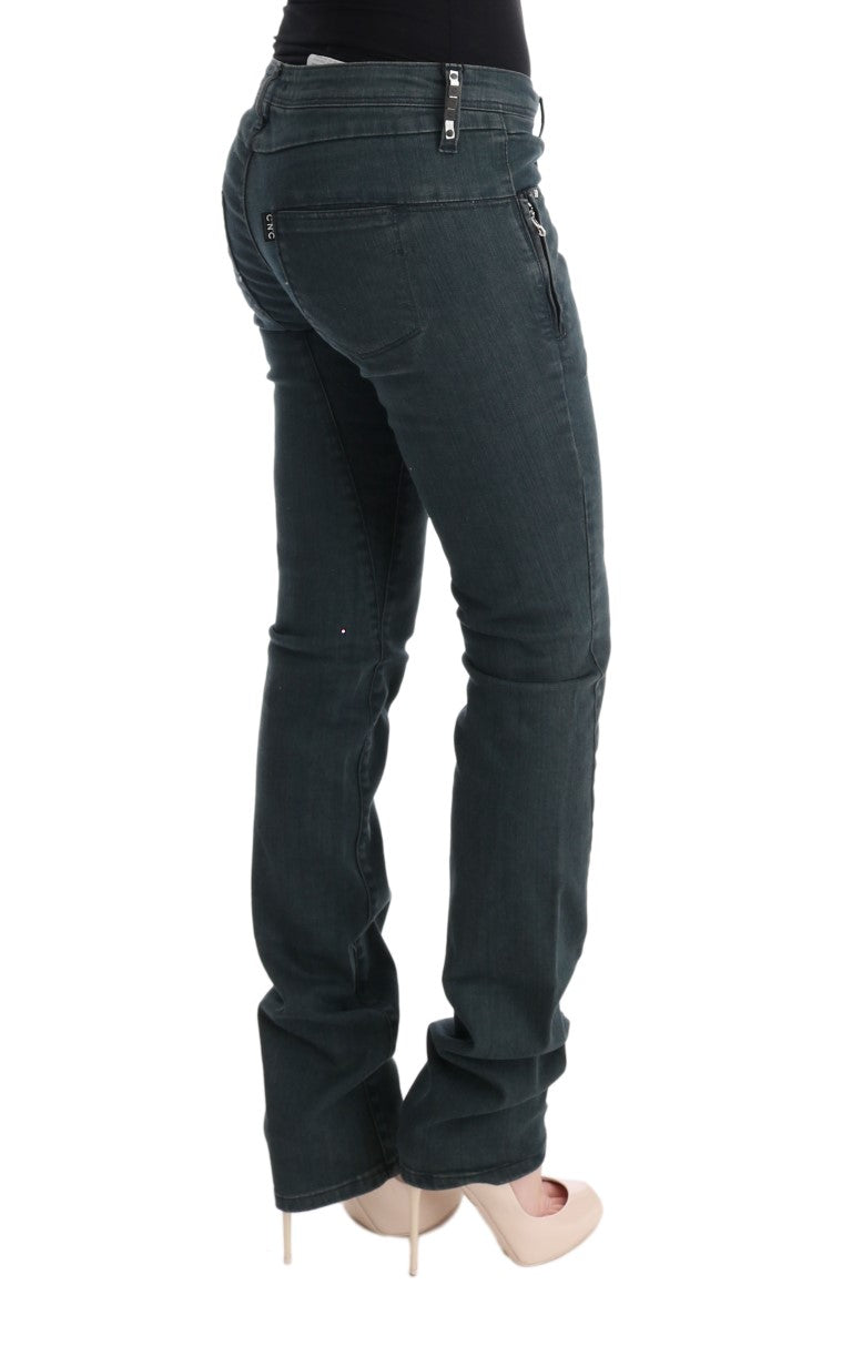 Graue Superslim-Denim-Jeans aus Baumwolle