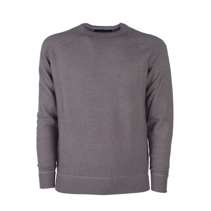 Elegant Gray Cashmere Crew Neck Sweater