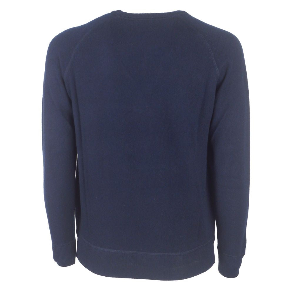 Elegant Dark Blue Cashmere Sweater