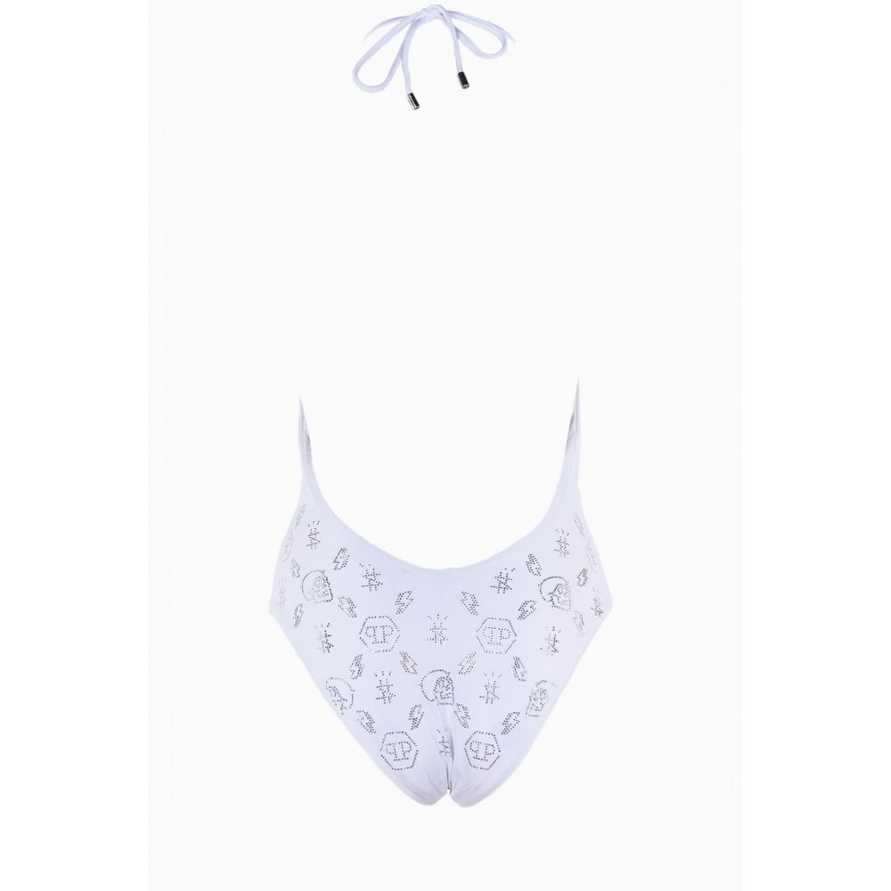 White Rhinestone Embellished Swimsuit