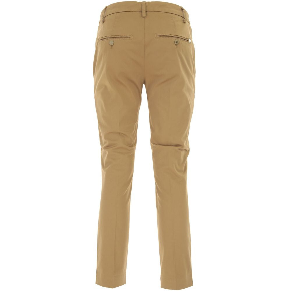 Brown Cotton Women Trouser