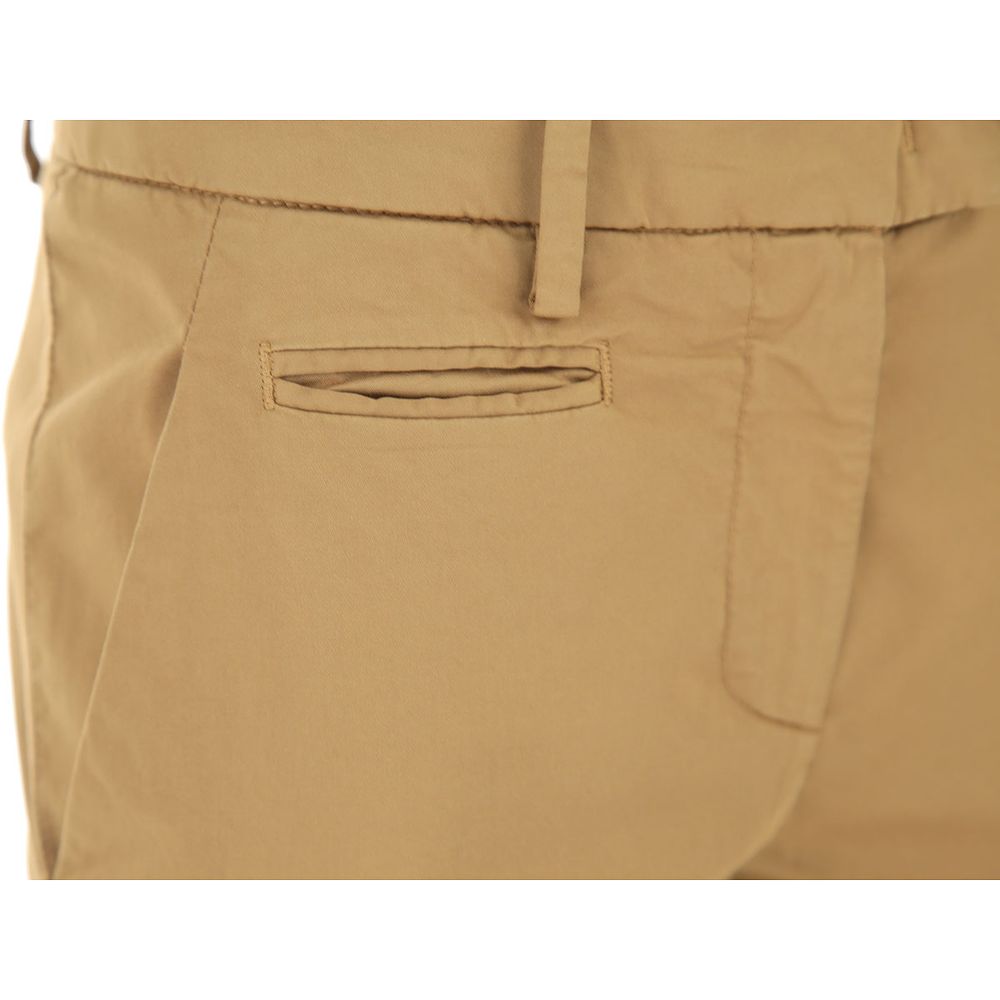 Brown Cotton Women Trouser