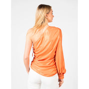 Chic Orange Laminated Blouse