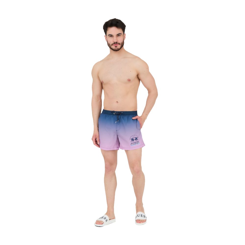 Multicolor Polyester Men Swim Trunk