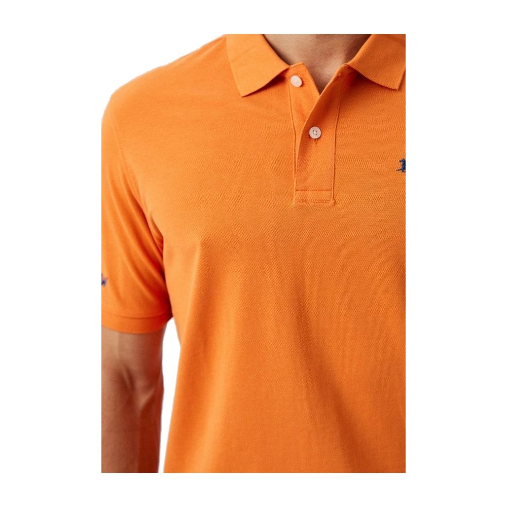 Chic Orange Cotton Polo for the Iconic Gentleman