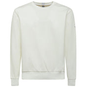 Chic White Tech Fabric Crewneck Sweater