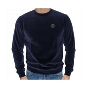 Blue Cotton Men's Crewneck Sweater