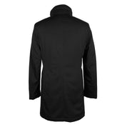 Elegant Virgin Wool Coat with Storm Protection