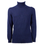 Blue Cashmere Men Turtleneck Sweater