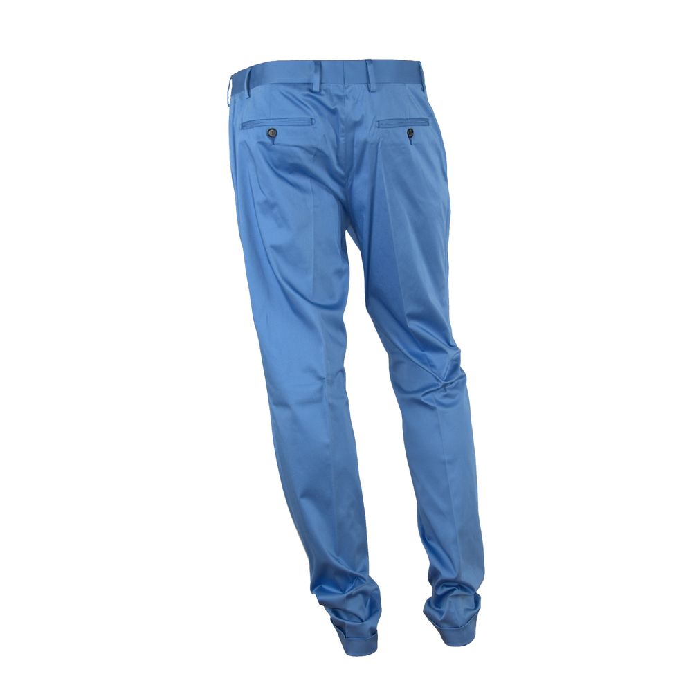 Light Blue Cotton Men Trouser