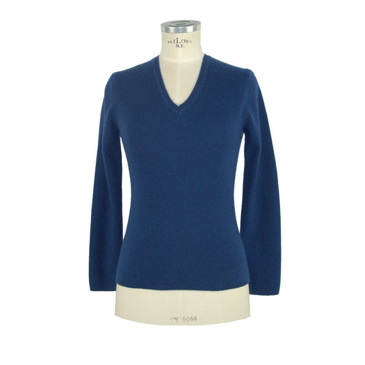 Blauer Kaschmirpullover