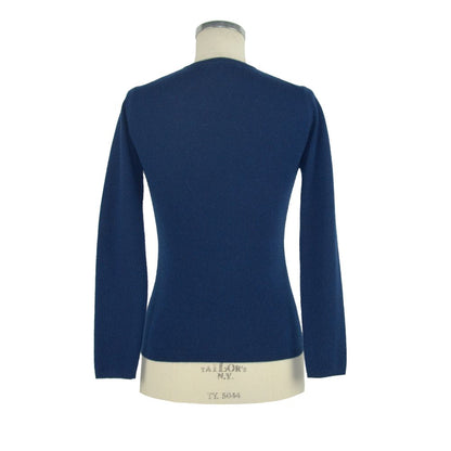 Blauer Kaschmirpullover