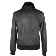 Sleek Black Leather Zip Jacket