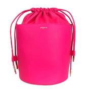 Fuchsia Elegance Leather Bucket Bag