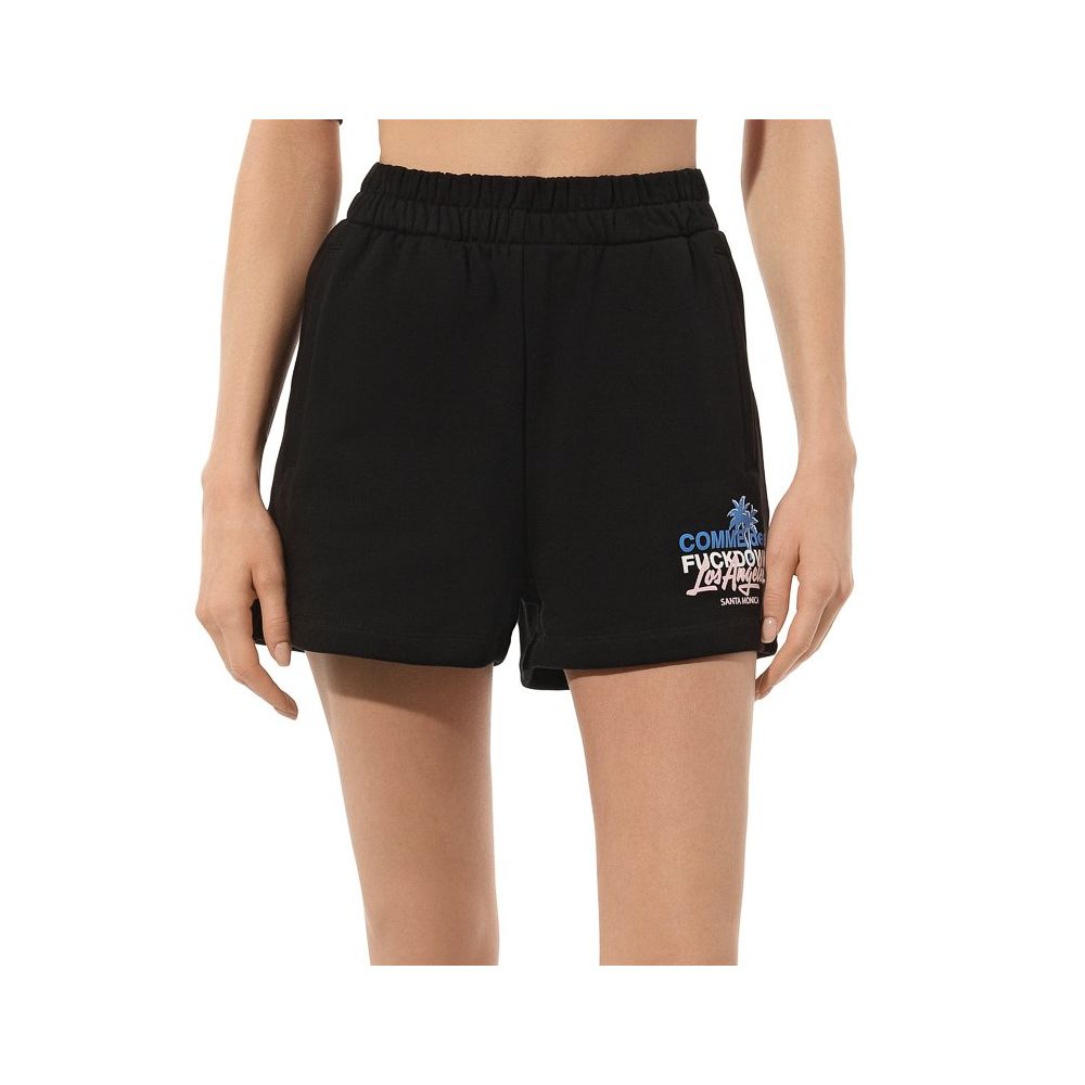 Schwarze Baumwollshorts