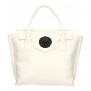 Elegant White Handbag With Magnetic Closure