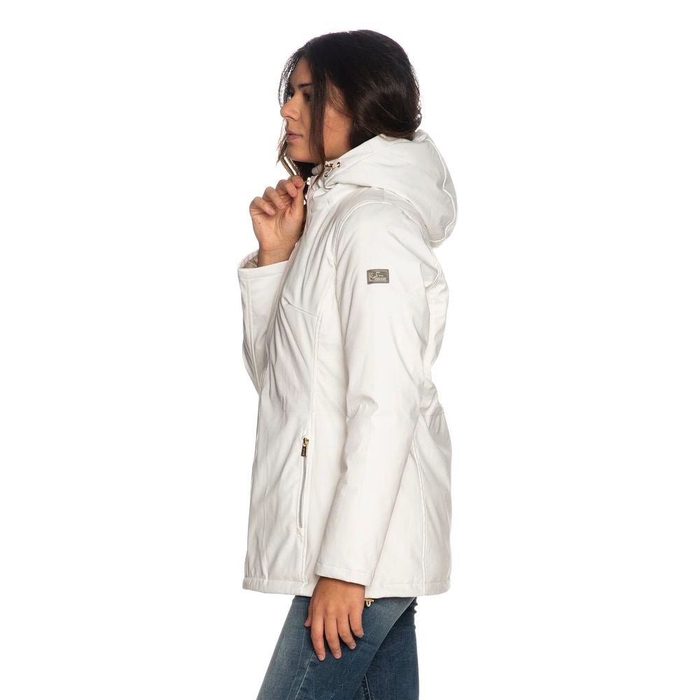 White Polyester Women Jacket