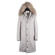 Gray Wool Men Raincoat