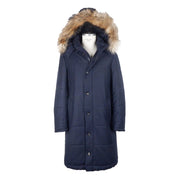 Blue Wool Men's Raincoat