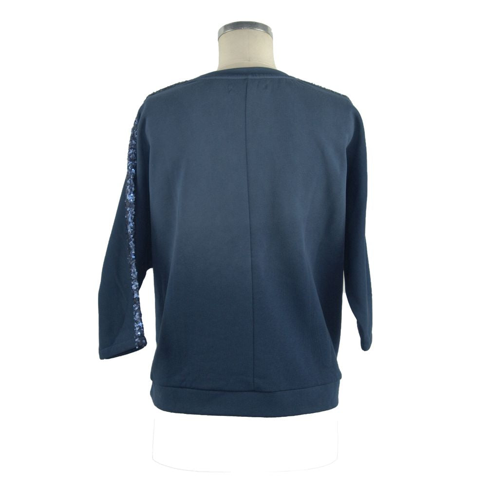 Blauer Baumwollpullover