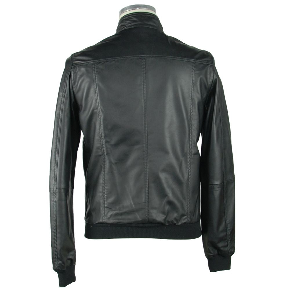 Veste en cuir noire