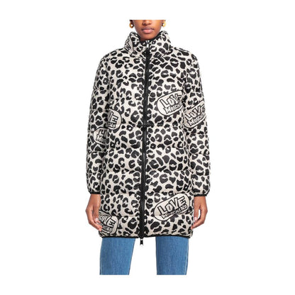 Chic Leopard Print Down Jacket