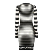 Elegant Striped Knit Dress with Long Sleeves