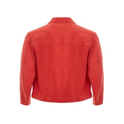 Elegant Orange Polyester Jacket