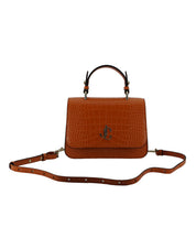 Orange Leather Top Handle and Shoulder Bag