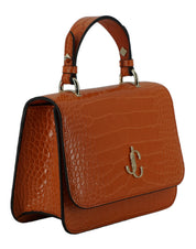 Orange Leather Top Handle and Shoulder Bag