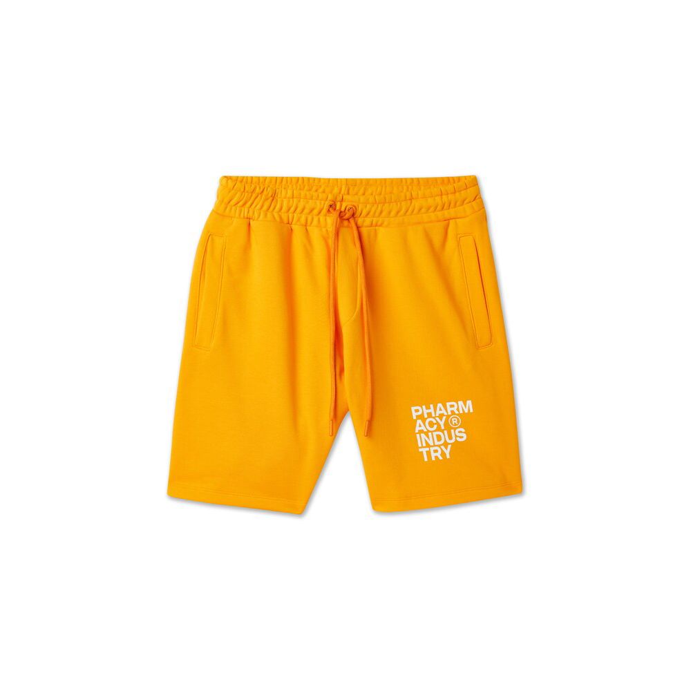 Orangefarbene Baumwollshorts