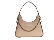 Wilma Large Smooth Leather Chain Shoulder Bag Purse Powder Blush