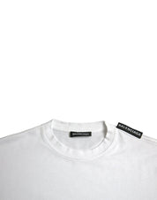 Off White Cotton Jersey Round Neck T-shirt