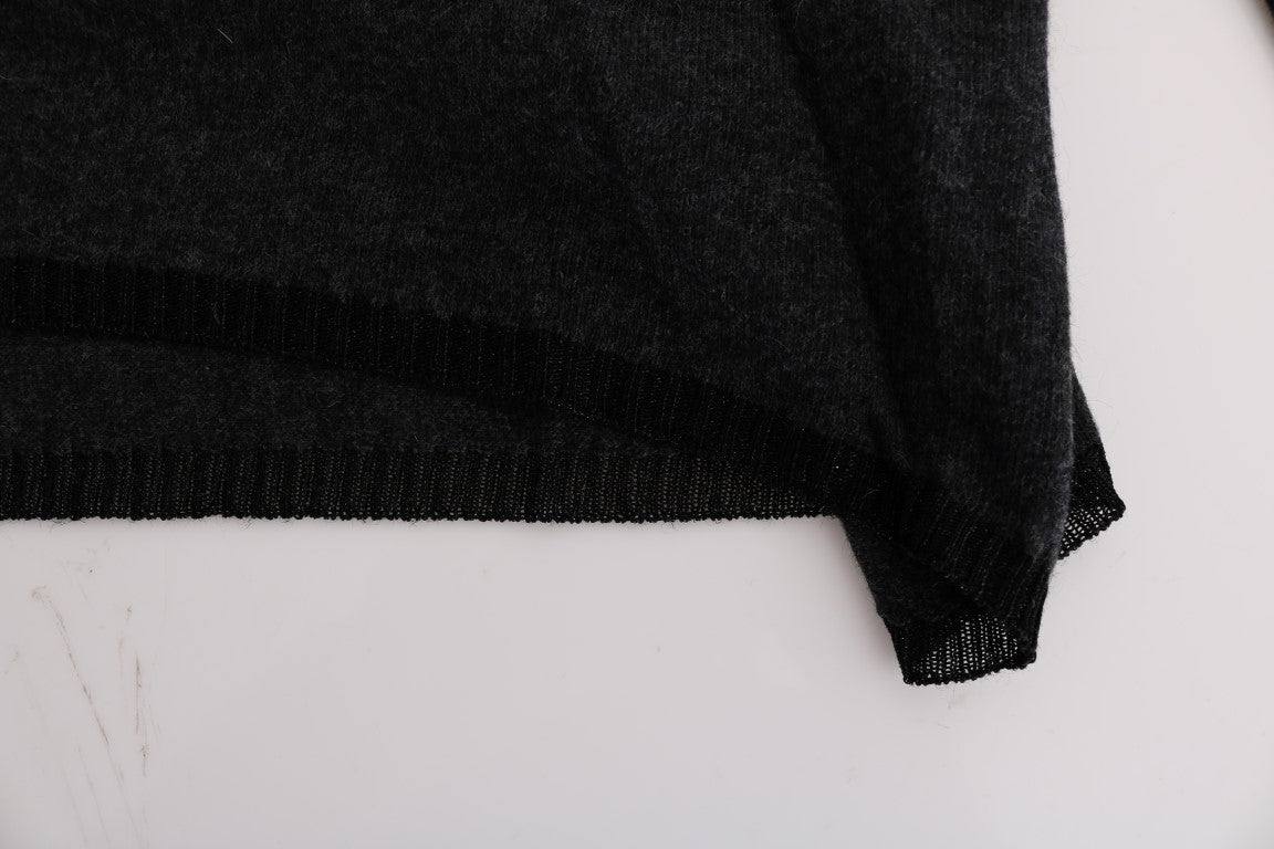 Grauer Viskose-Strickpullover