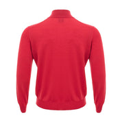 Elegant Crimson Wool T-Shirt for Men