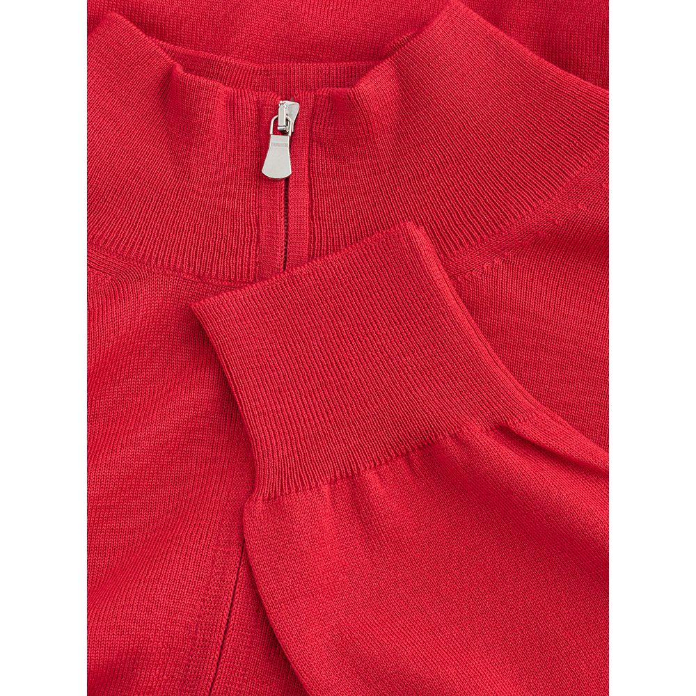 Elegant Crimson Wool T-Shirt for Men