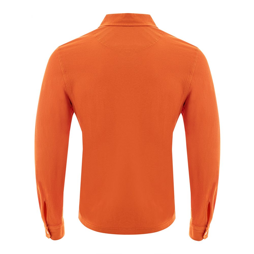 Elegant Orange Cotton Polo for Men