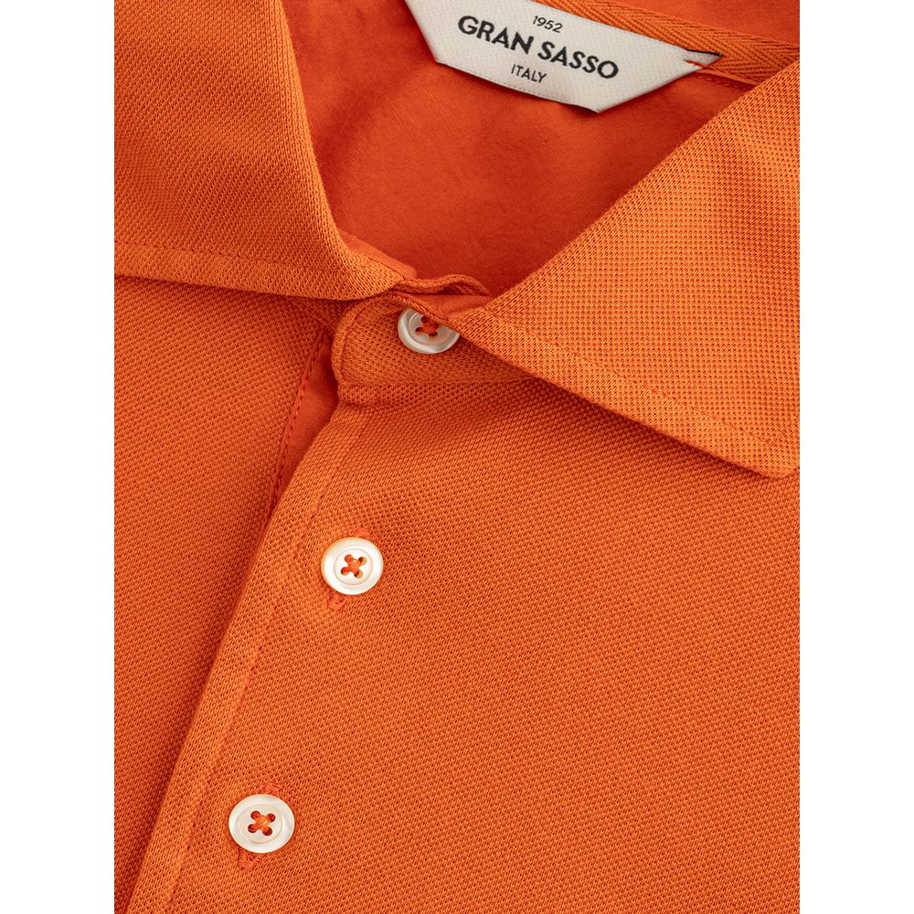 Elegant Orange Cotton Polo for Men