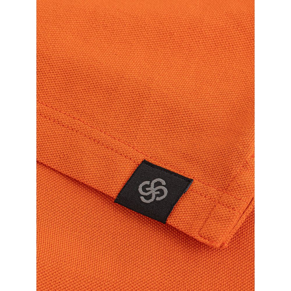 Elegant Orange Cotton Polo for Men