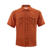 Elegant Linen Brown Shirt for Men